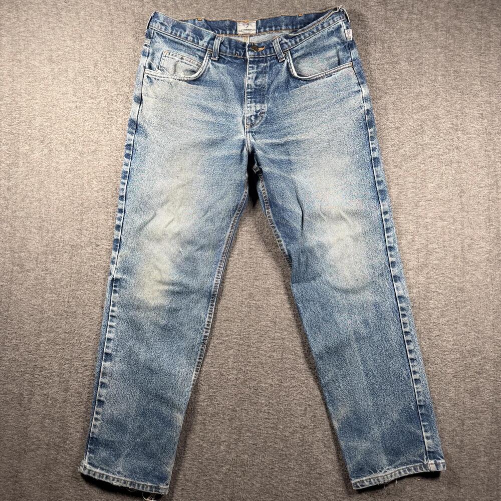 Tyndale Jeans Mens 36x32 Light Wash Blue Flame Resistant FR Denim Workwear